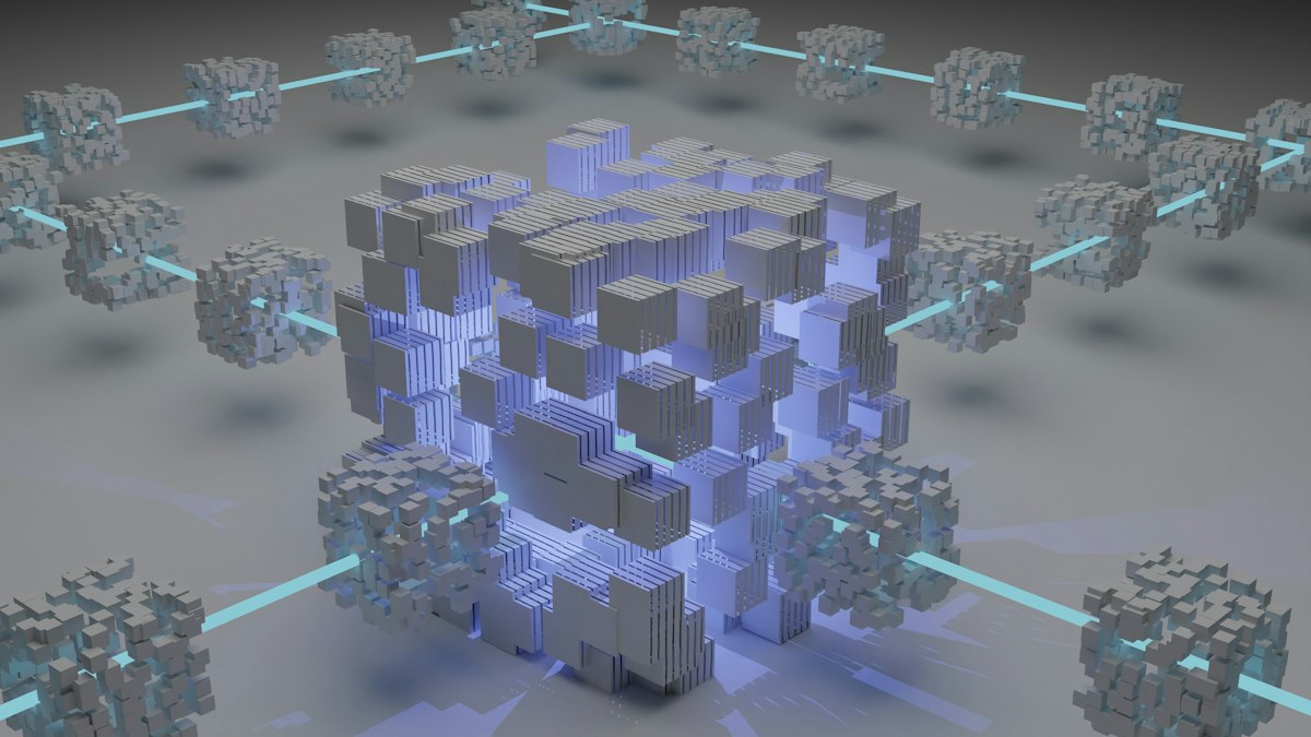 Abstrakte Netzwerkvisualisierung als Metapher für vernetzte Wirtschaftsdaten
