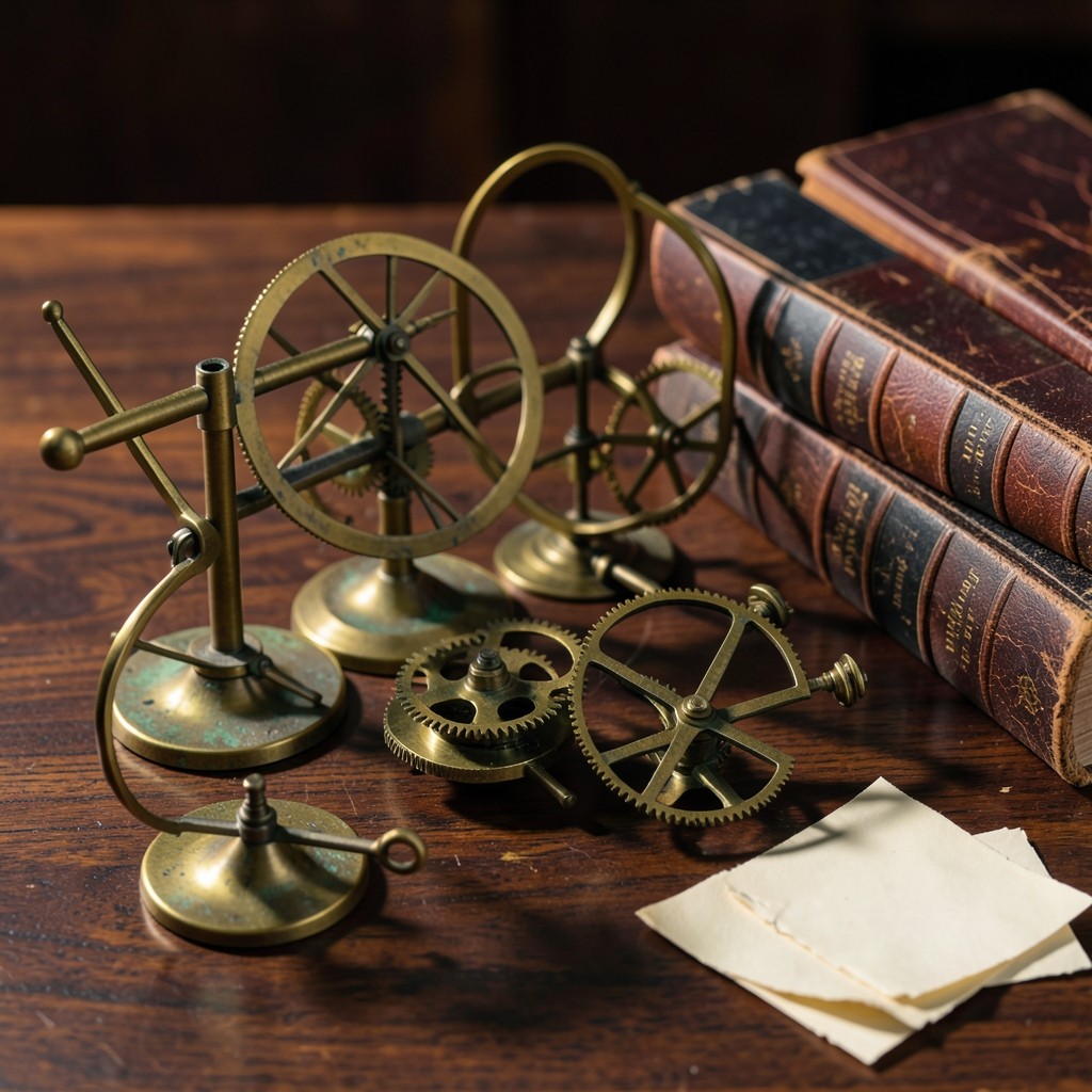 Instruments de précision en laiton sur un bureau de consultation juridique